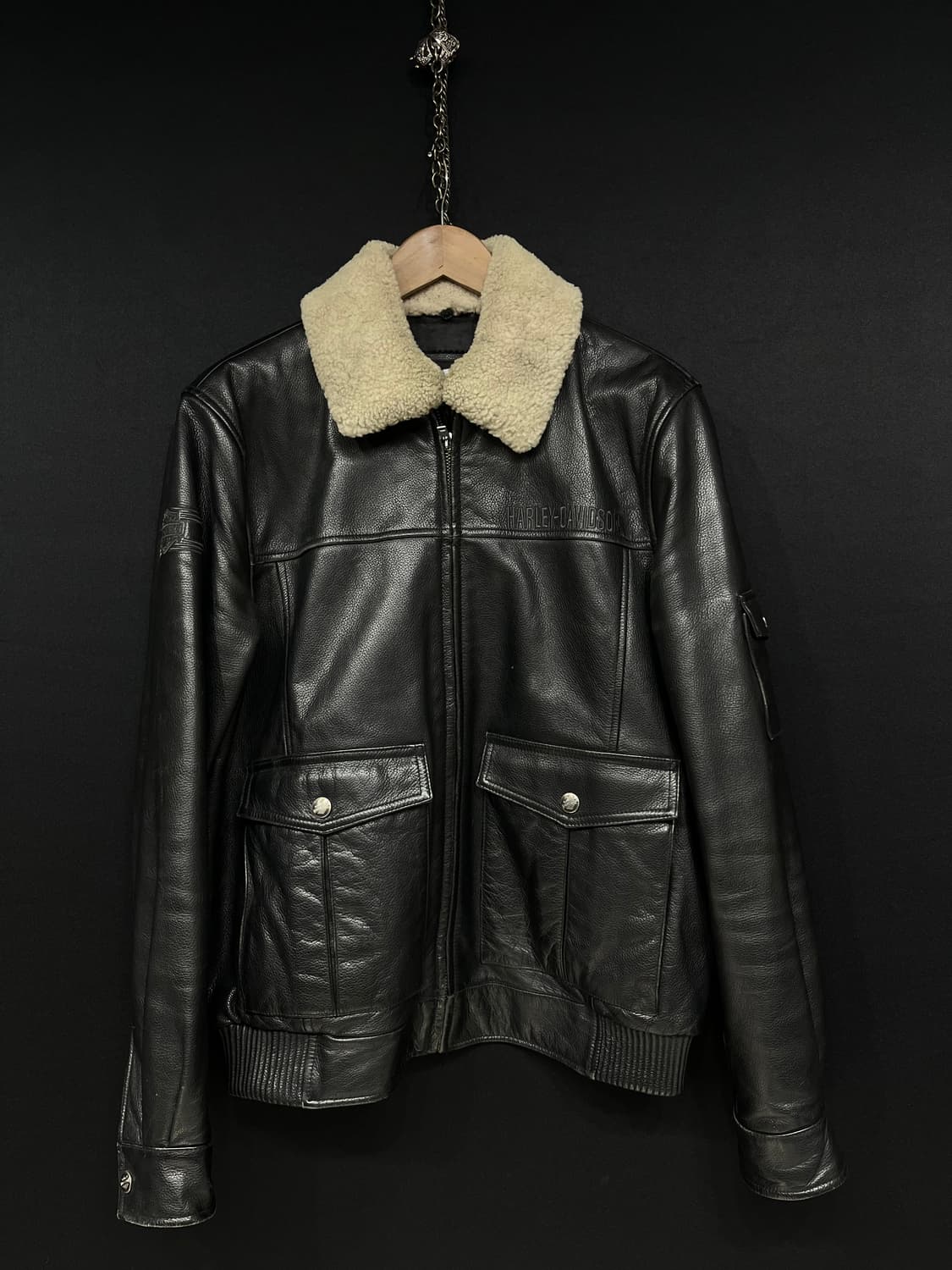할리데이비슨 가죽 봄버 자켓 상품이미지1