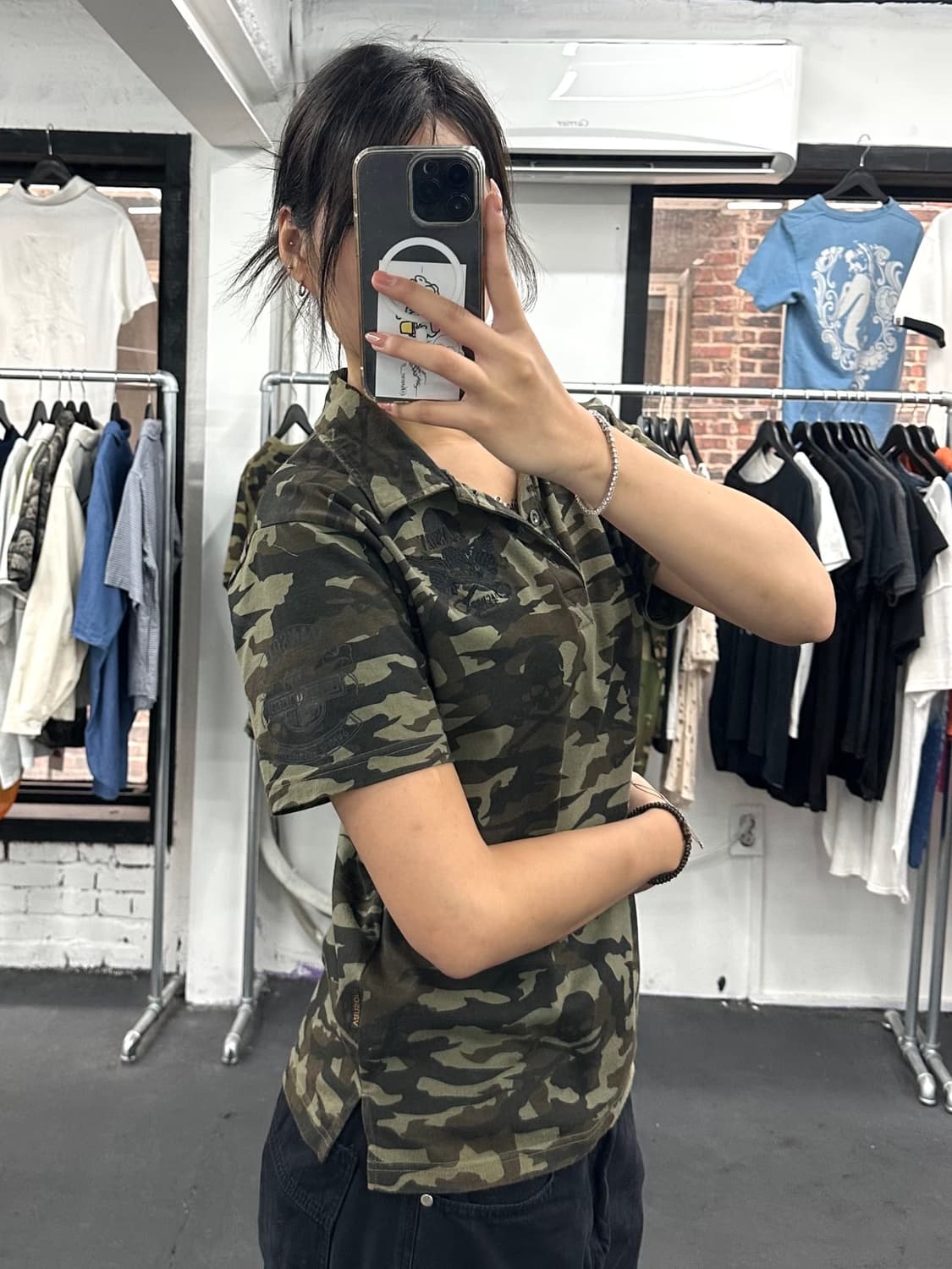 밴슨 레더 카모 카라 티셔츠 상품이미지3