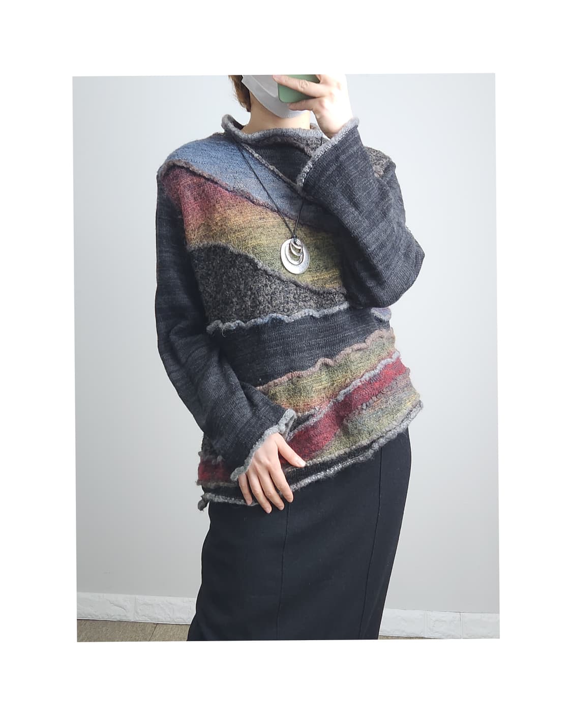 언발 니트 탑 상품이미지1