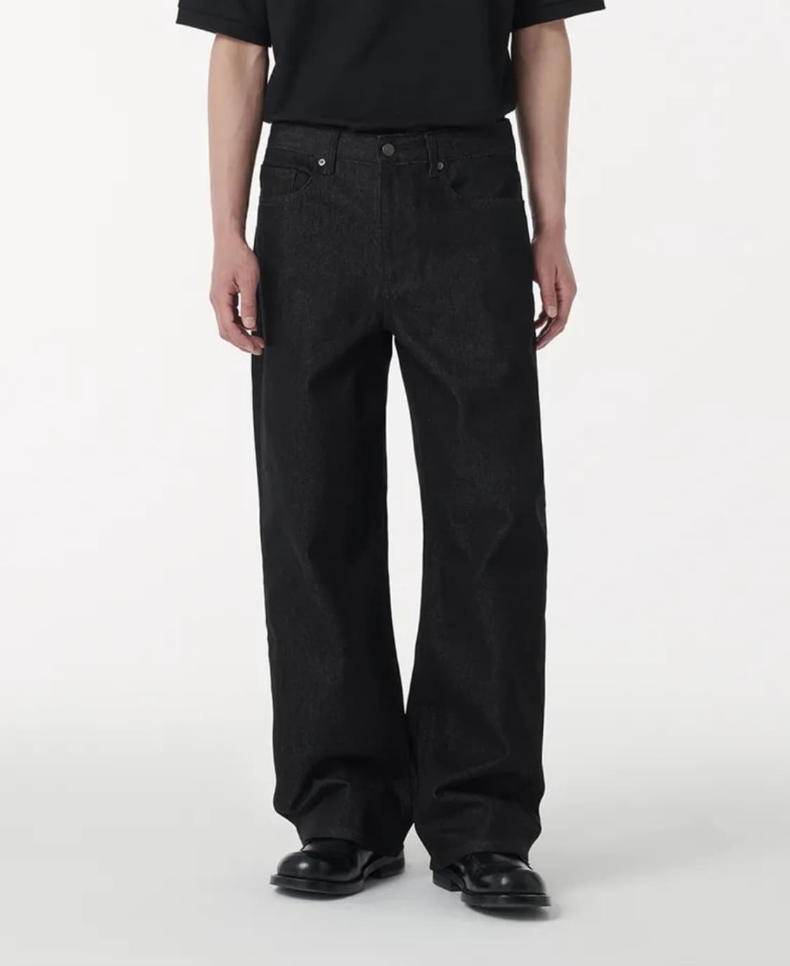 (26)무신사 와이드 데님 팬츠 로우블랙 상품이미지1