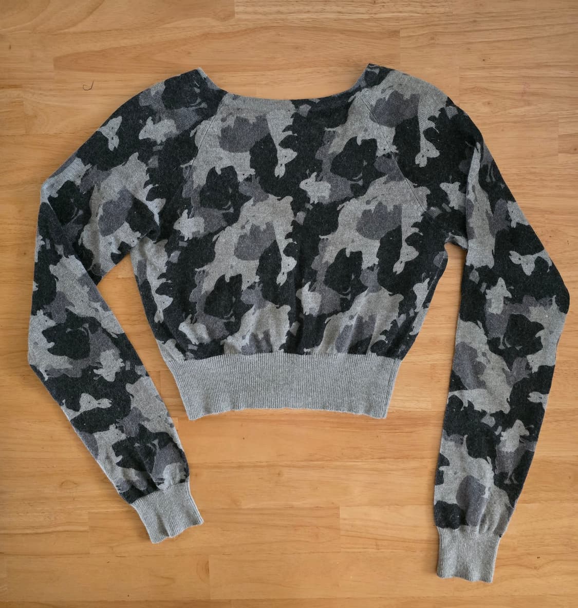 y2k 카무플라주 앙고라 크롭 카디건(H&m빈티지) 상품이미지7