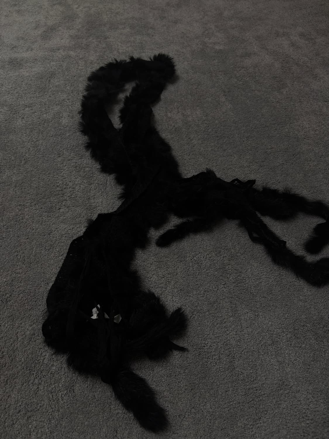 Vintage v-kei punk mood black scarf 상품이미지3