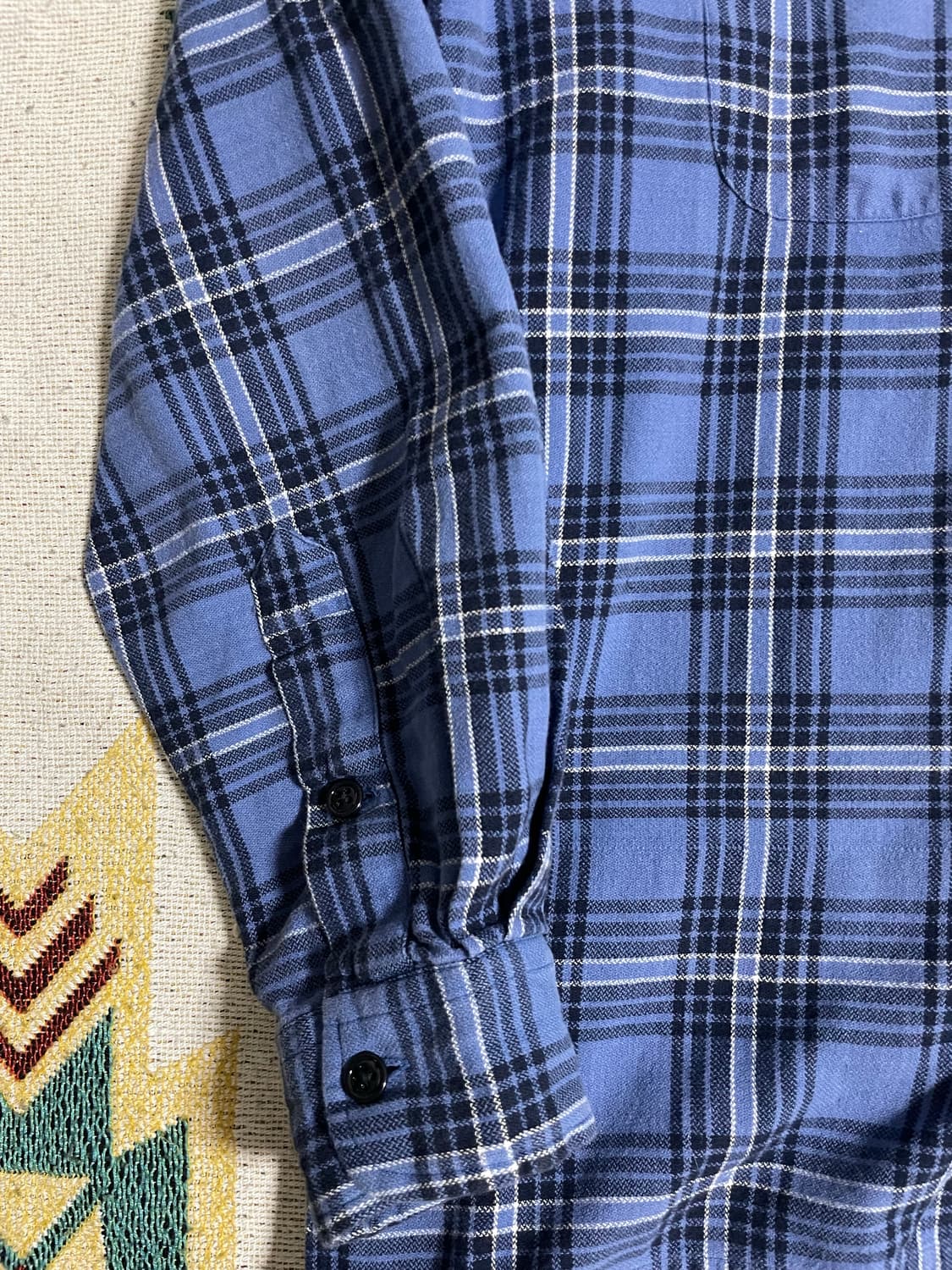 RRL 블루 플란넬 셔츠(M) 상품이미지3