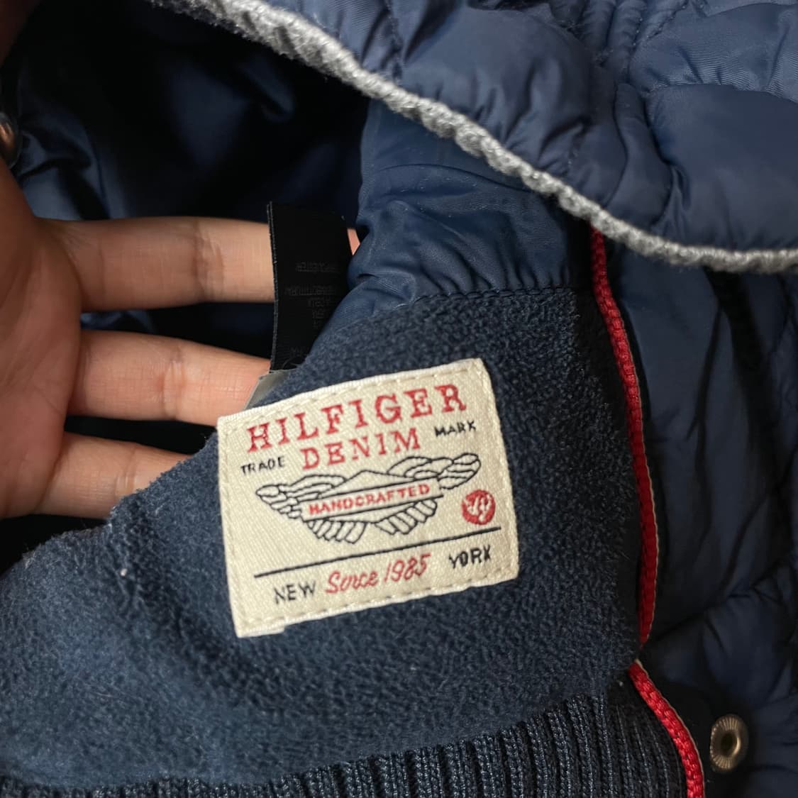타미힐피거 네이비 퀄팅 경량 패딩 S 상품이미지5