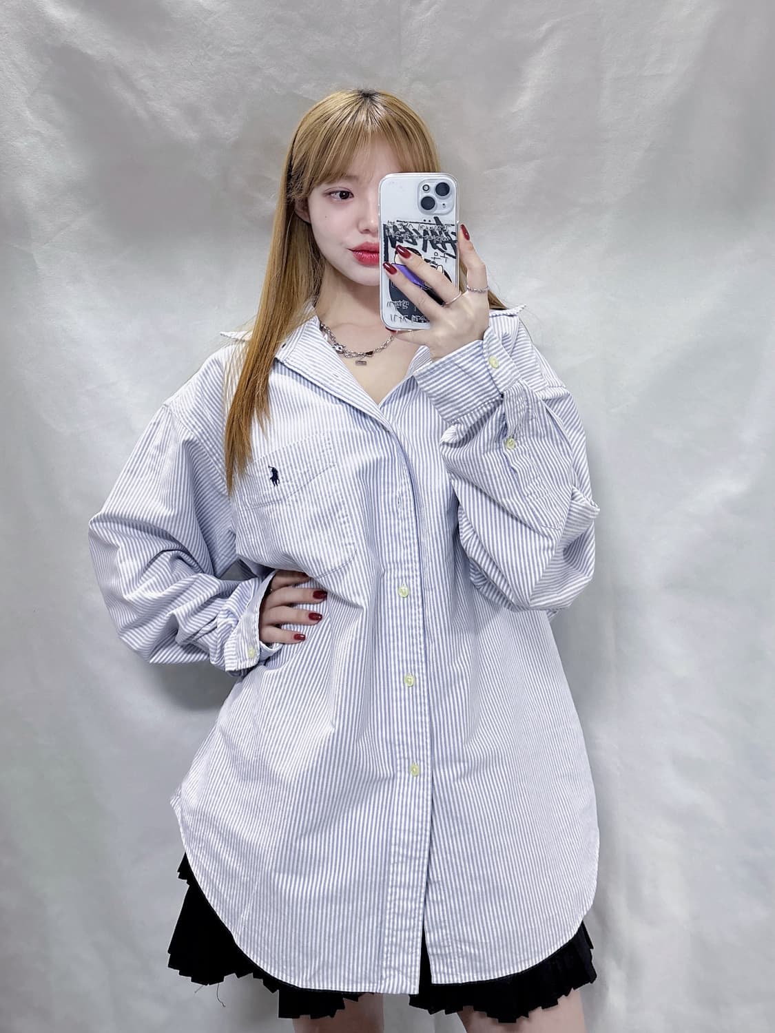 폴로 랄프로렌 오버핏 포니 스트라이프 셔츠  상품이미지2