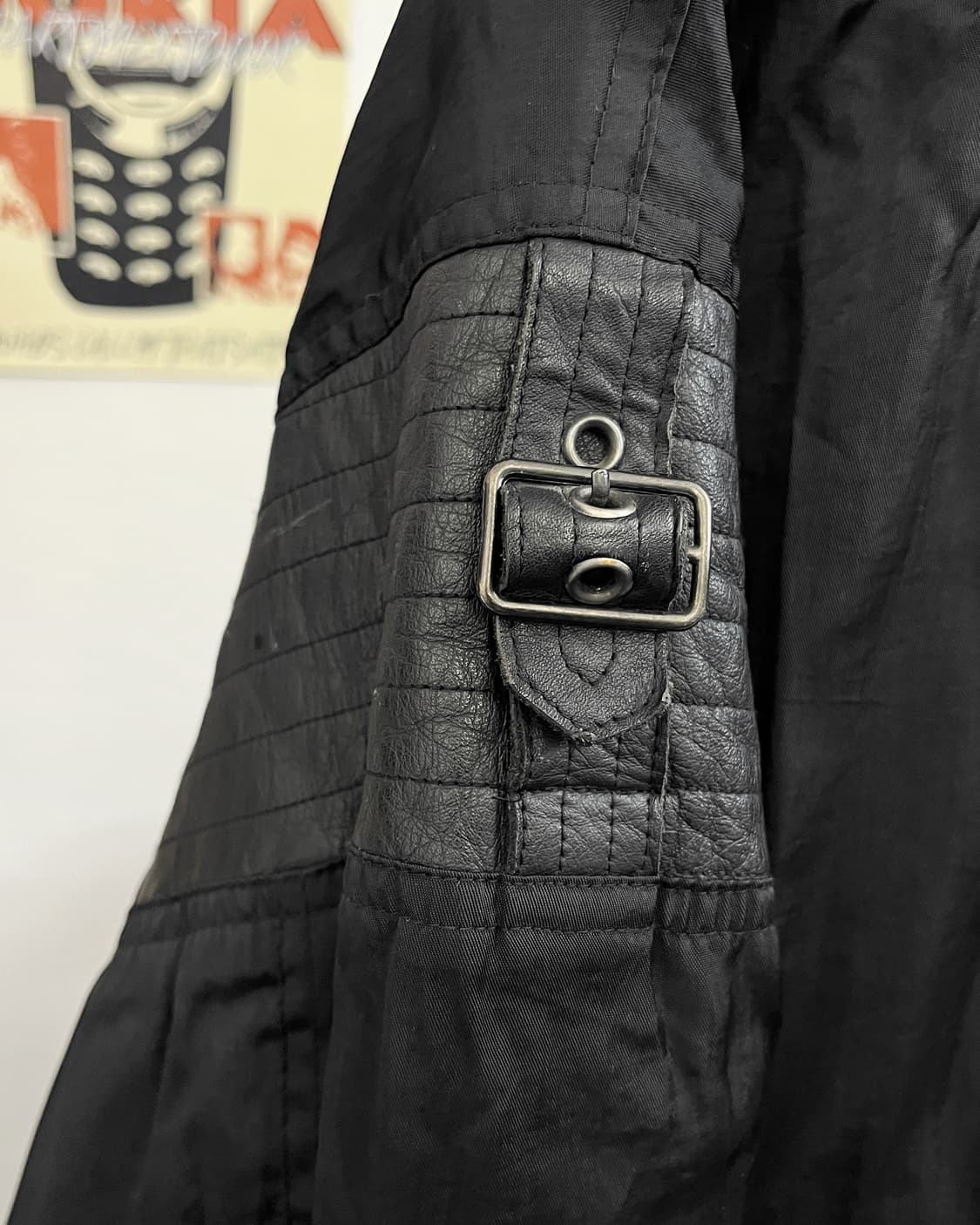 올드 빈티지 레더카라 봄버 자켓 블랙 상품이미지7