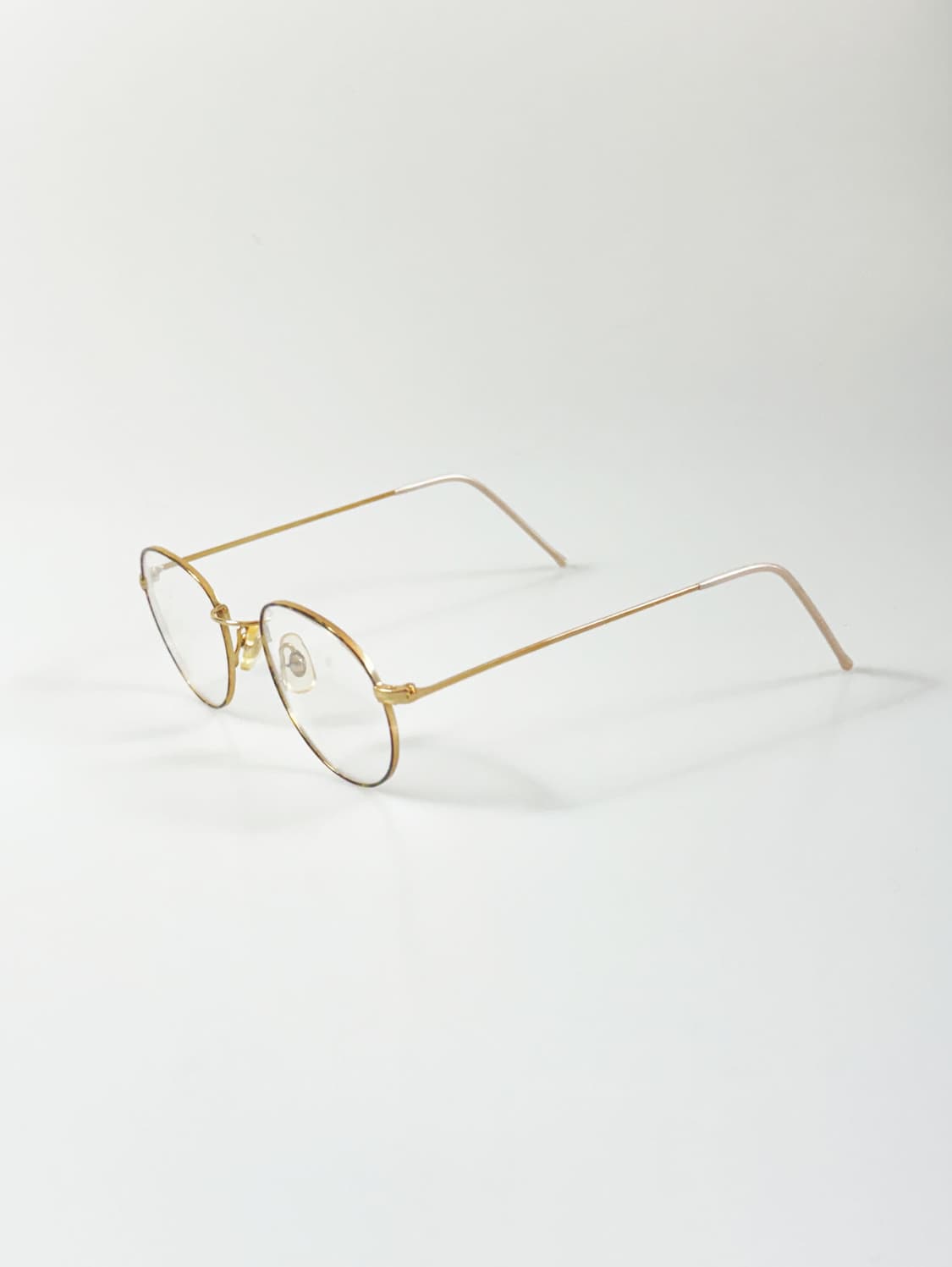 90s 유로피안 클래식 골드 그린 마블 슬림 라운드 빈티지 안경 상품이미지3