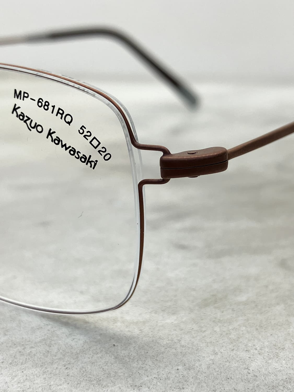 B47 카즈오 카와사키 매트 브라운 역산각 메탈테 안경 상품이미지7