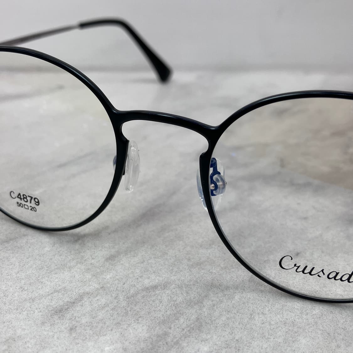 C89 크루세이드 Crusade 블랙 실버 라운드 메탈테 안경 4879 상품이미지5