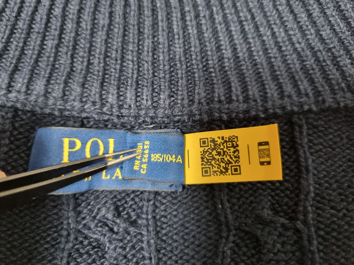 남성 2022 폴로 QR인증 하프집업 네이비 케이블 꽈배기 긴팔 니트 상품이미지9