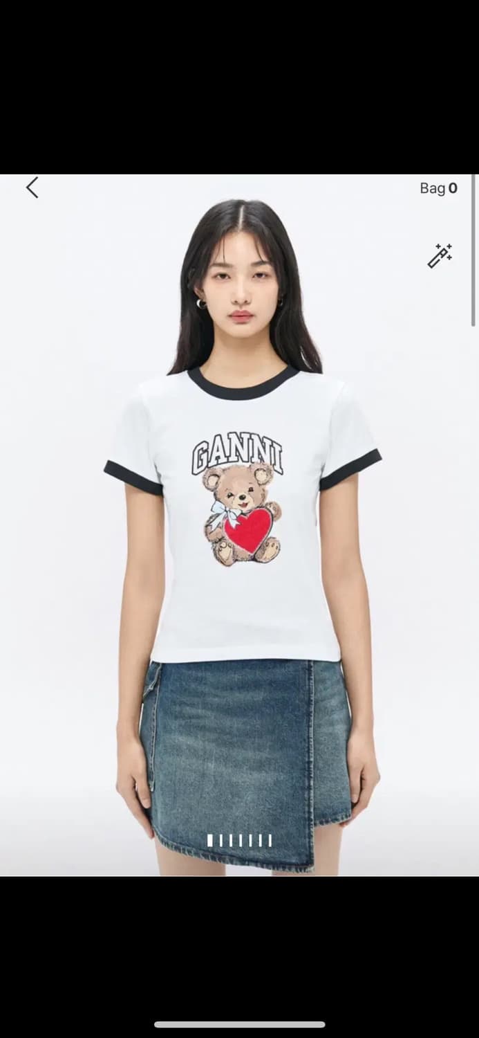가니 베이직 저지 베어 티셔츠 xs 상품이미지1
