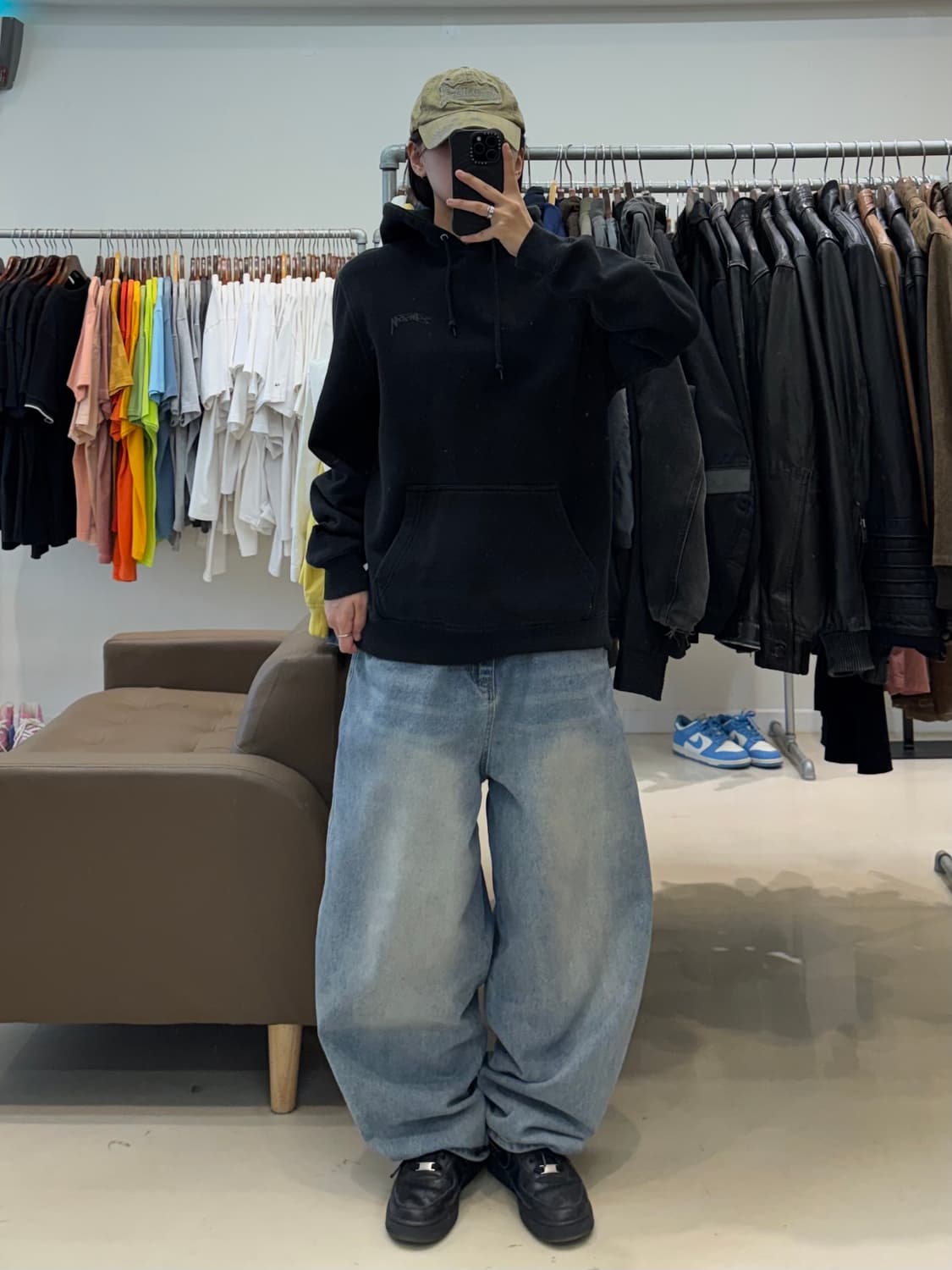 스투시 스탁 로고 후드티 블랙 상품이미지9