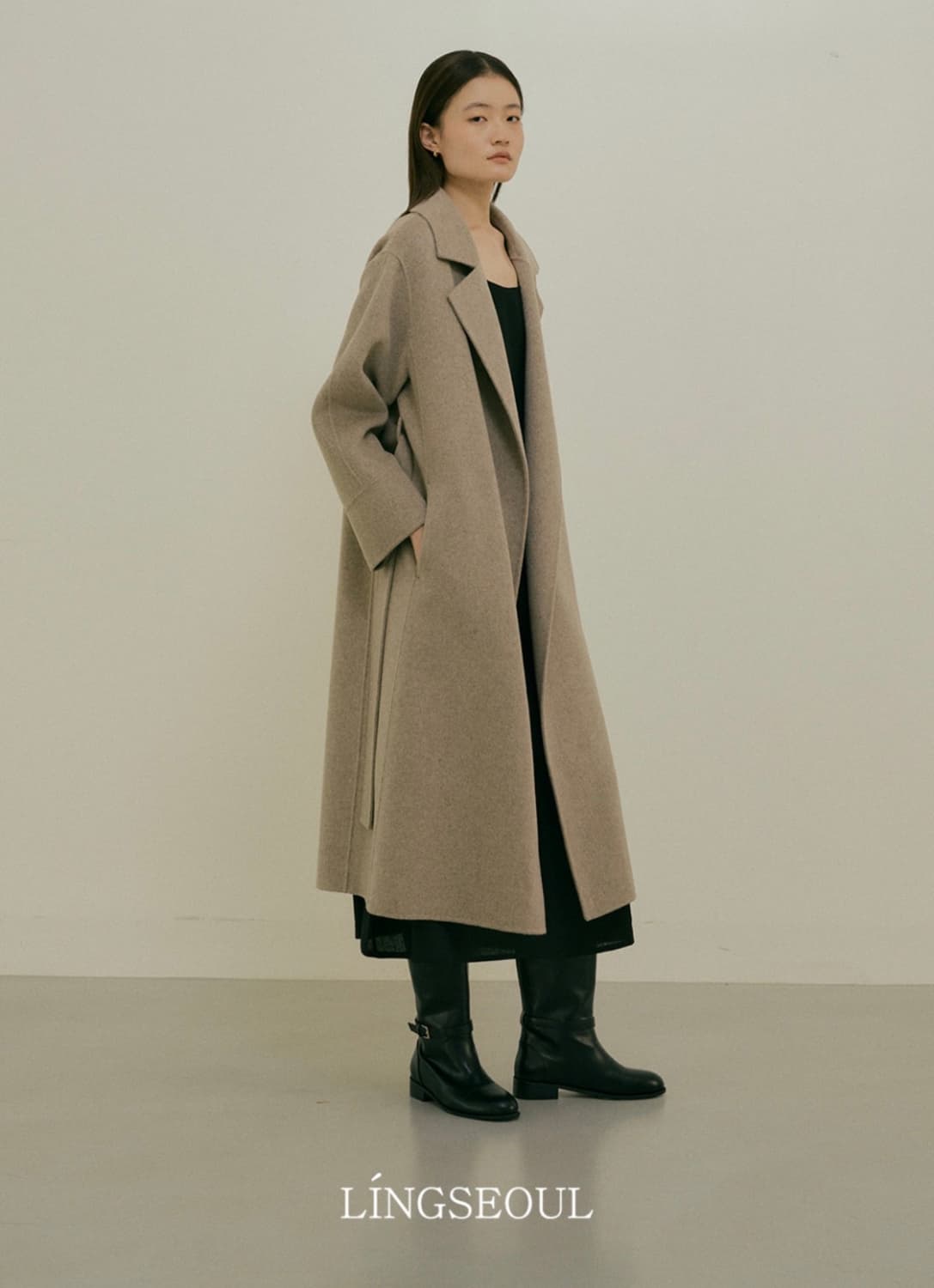 링서울 핸드메이드 캐시미어 코트 브라운 상품이미지1