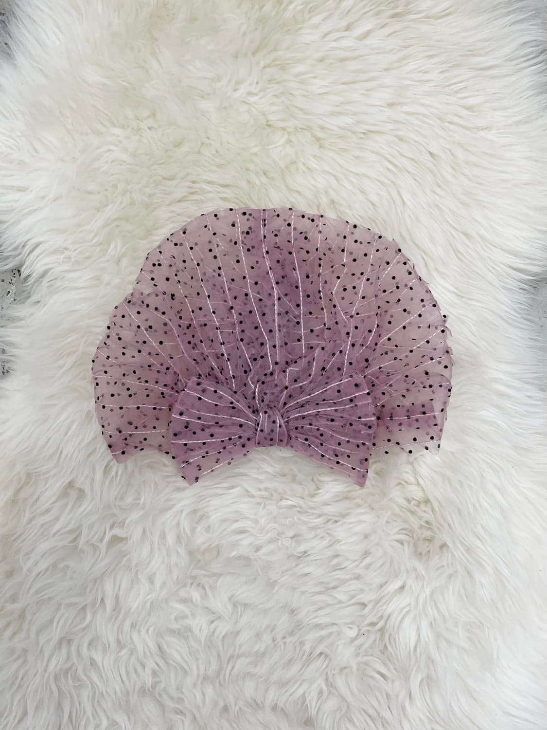 히메 핑크 리본 땡땡이 비니💕 상품이미지3