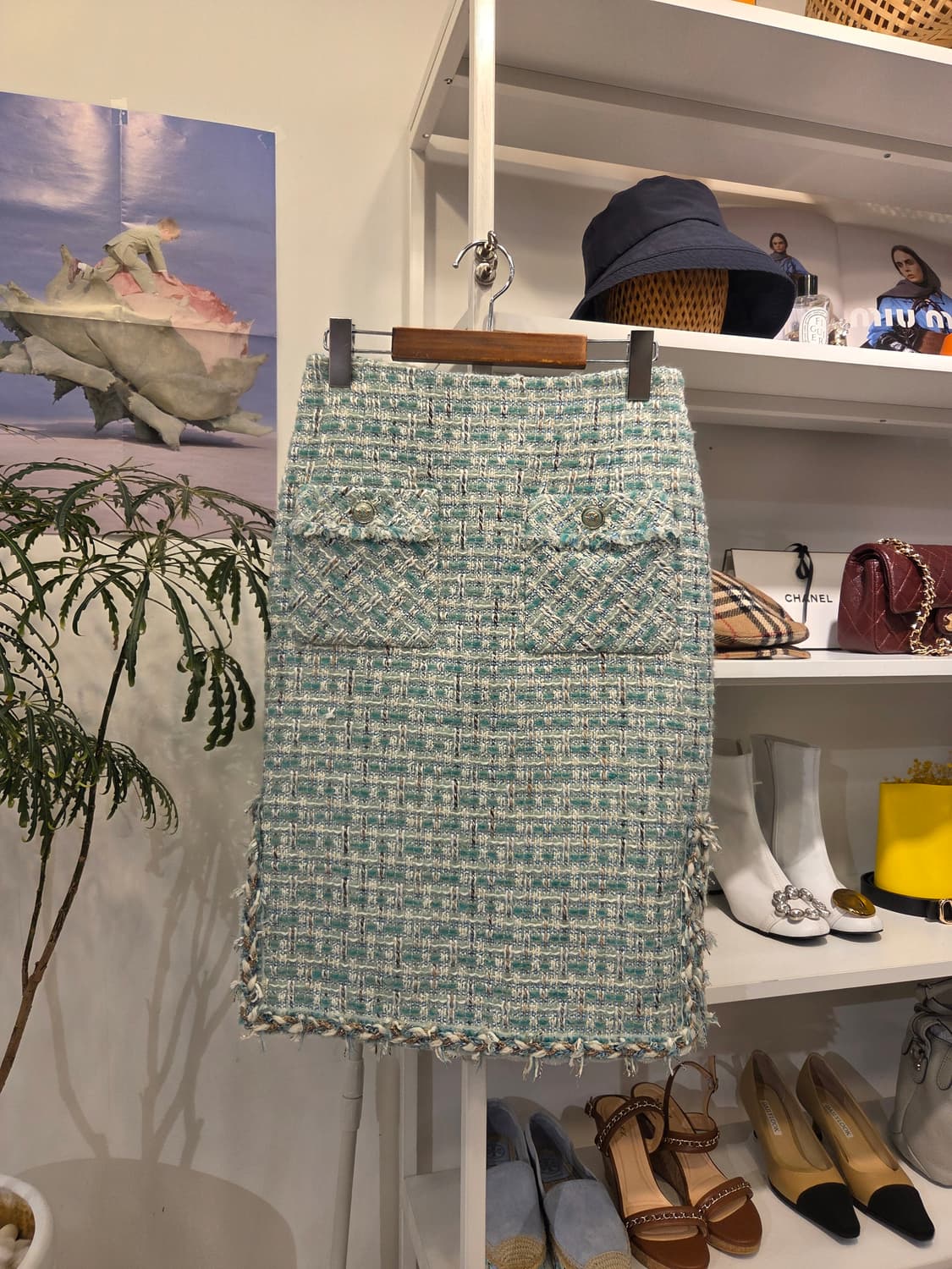 미샤 트위드 슬릿 스커트 상품이미지1