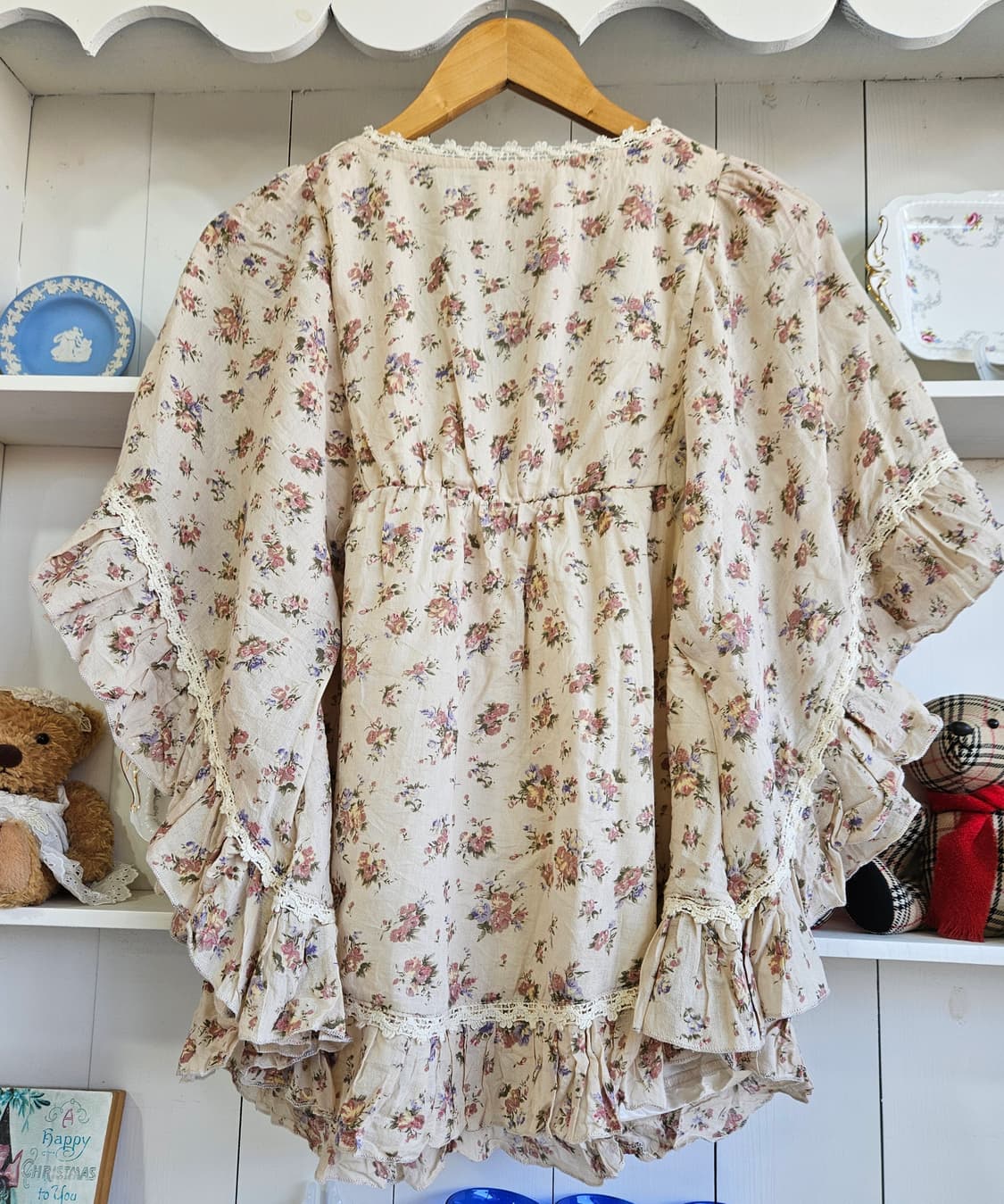 케이프플라워 프릴 망또형블라우스 상품이미지6