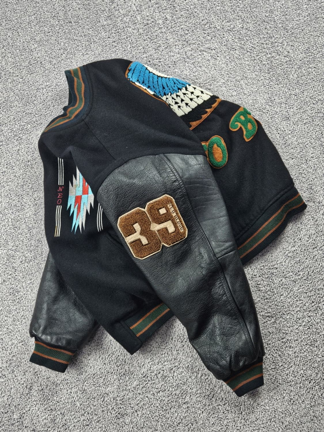 네오 블러드 레더 울 인디언 아즈텍 바시티 자켓 ( F ) / 10105 상품이미지4