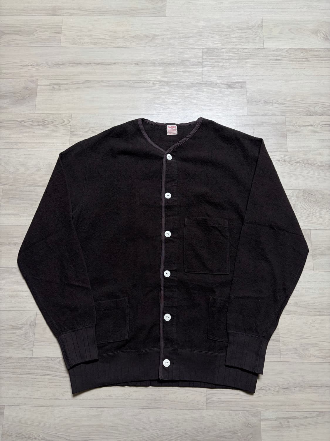 올리브드랩서비스 ODS 헬스니트 가디건 브라운 L사이즈 판매 상품이미지1