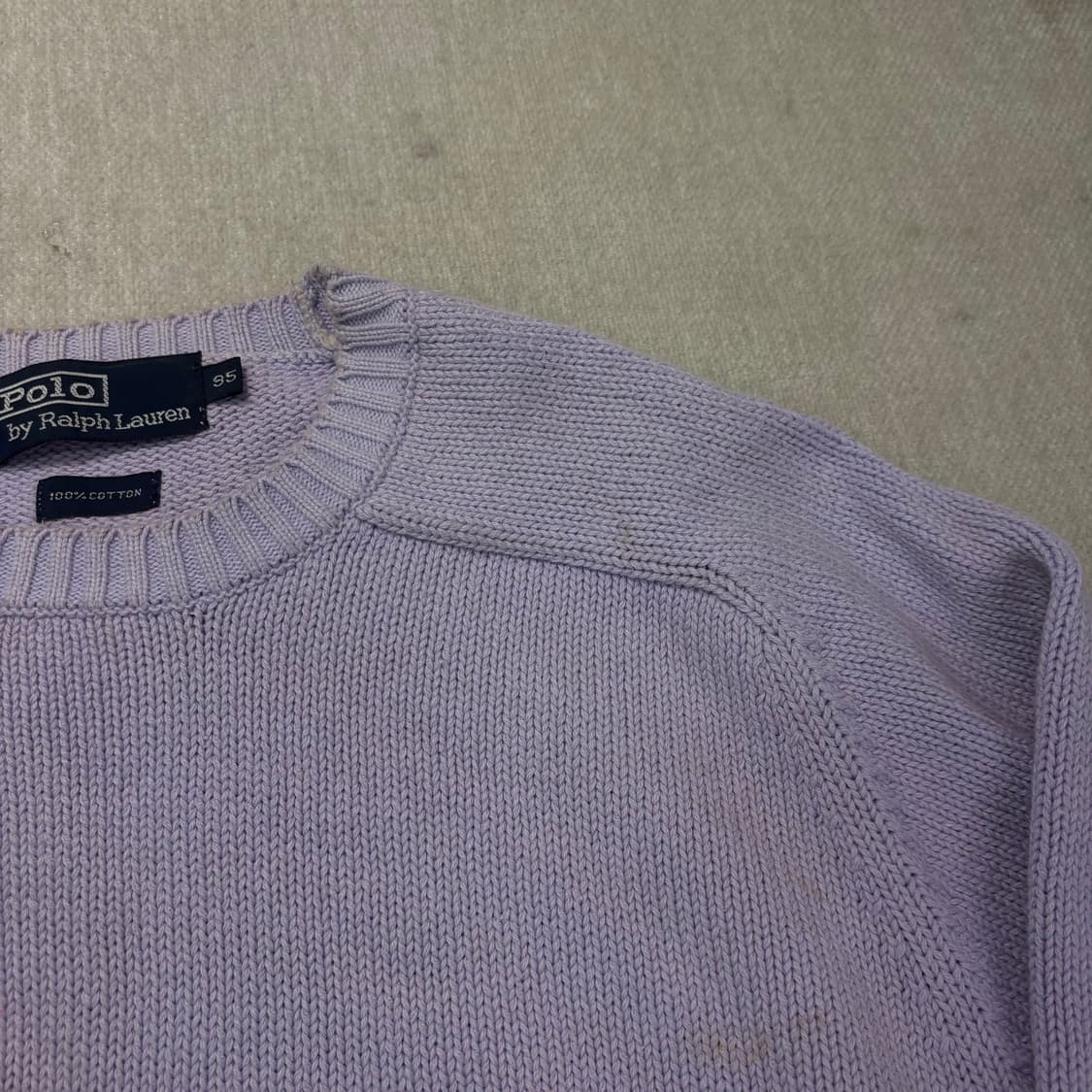 95 폴로랄프로렌 80s 코튼 퍼플니트  상품이미지4