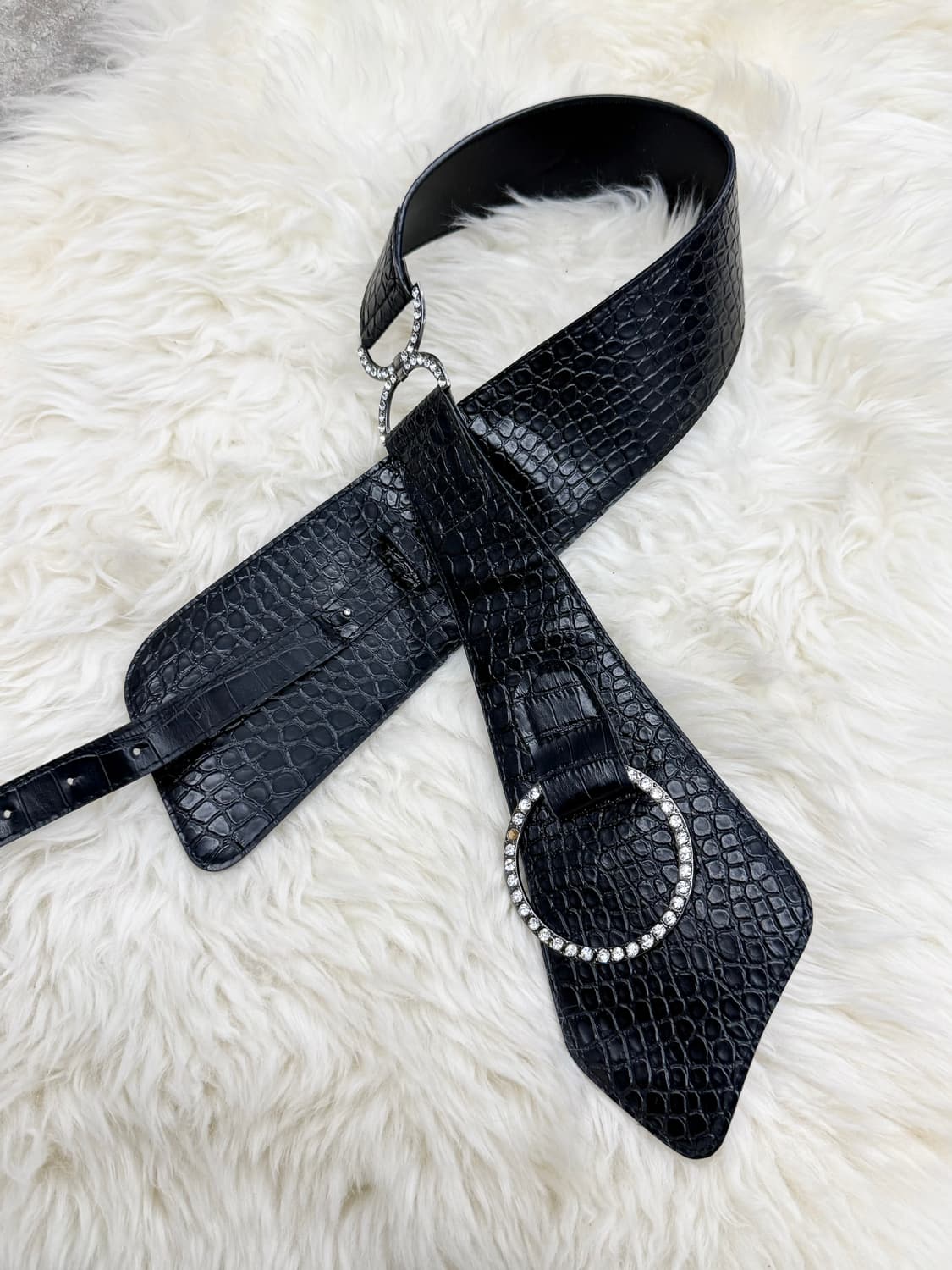 락시크 큐빅 와이드 벨트 상품이미지6