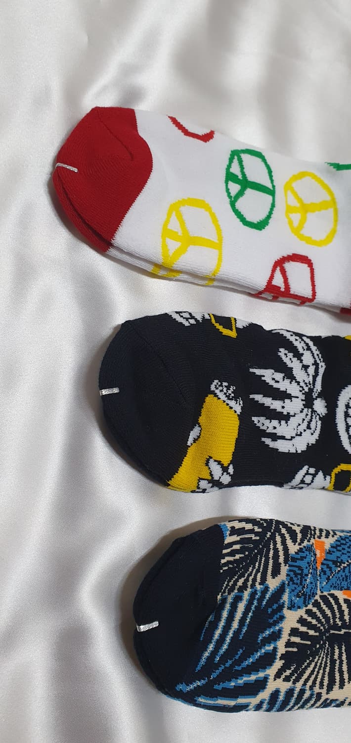 화이트 블랙 블루 반스 도트 해골 야자수 나무잎 양말 상품이미지2