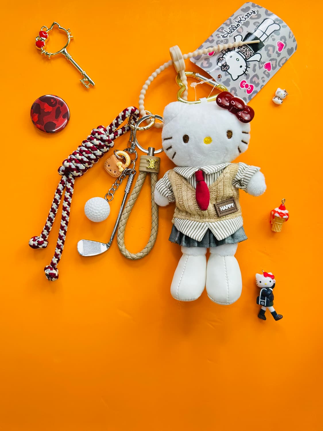 (30) 👜❣️롱다리 키티 프레피 스쿨룩 커스텀 키링 상품이미지1