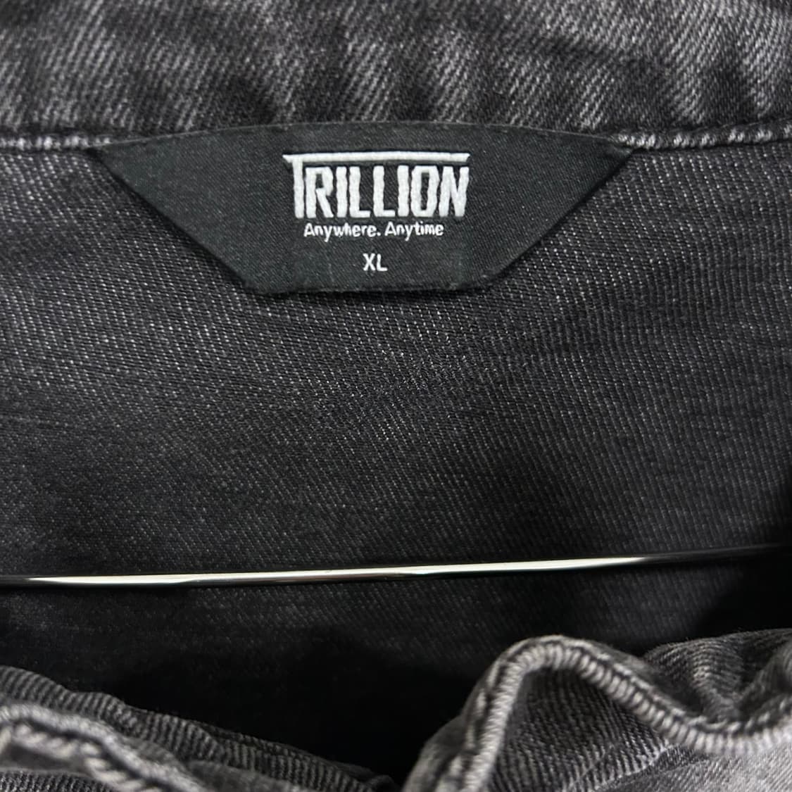 트릴리온 워시드 흑청 집업 자켓 & 카고 와이드팬츠 데님 셋업 상품이미지3