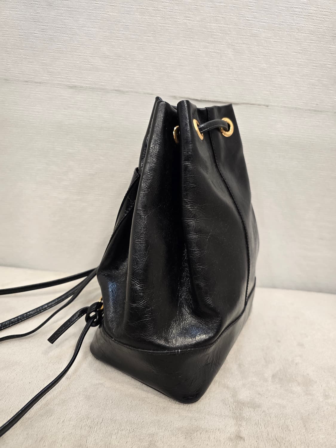 쓰리노크스 블랙 가죽 백팩 버킷백 + 체인 상품이미지5