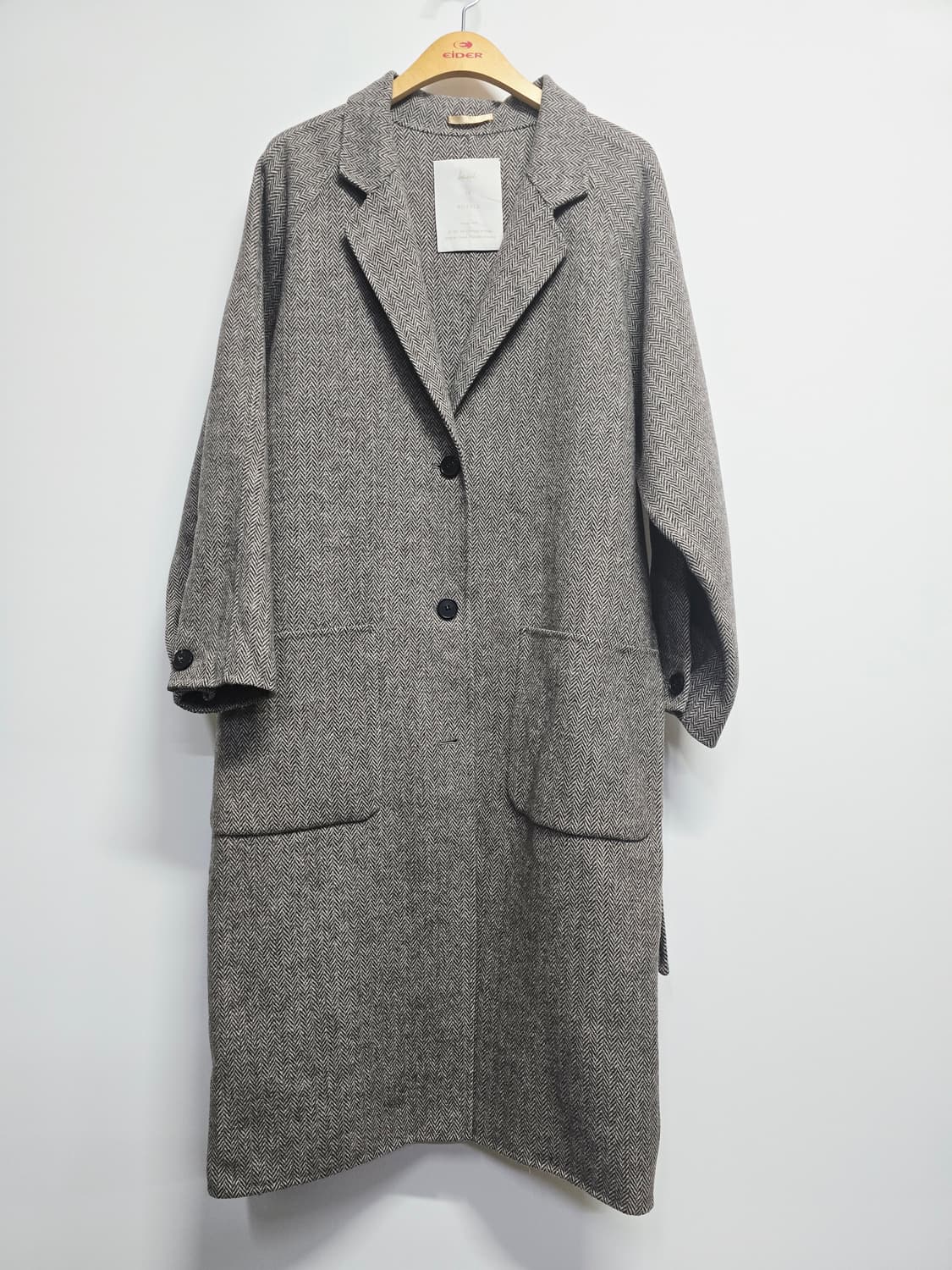 바질인보틀 basil in bottle 헤링본 롱 코트 상품이미지1