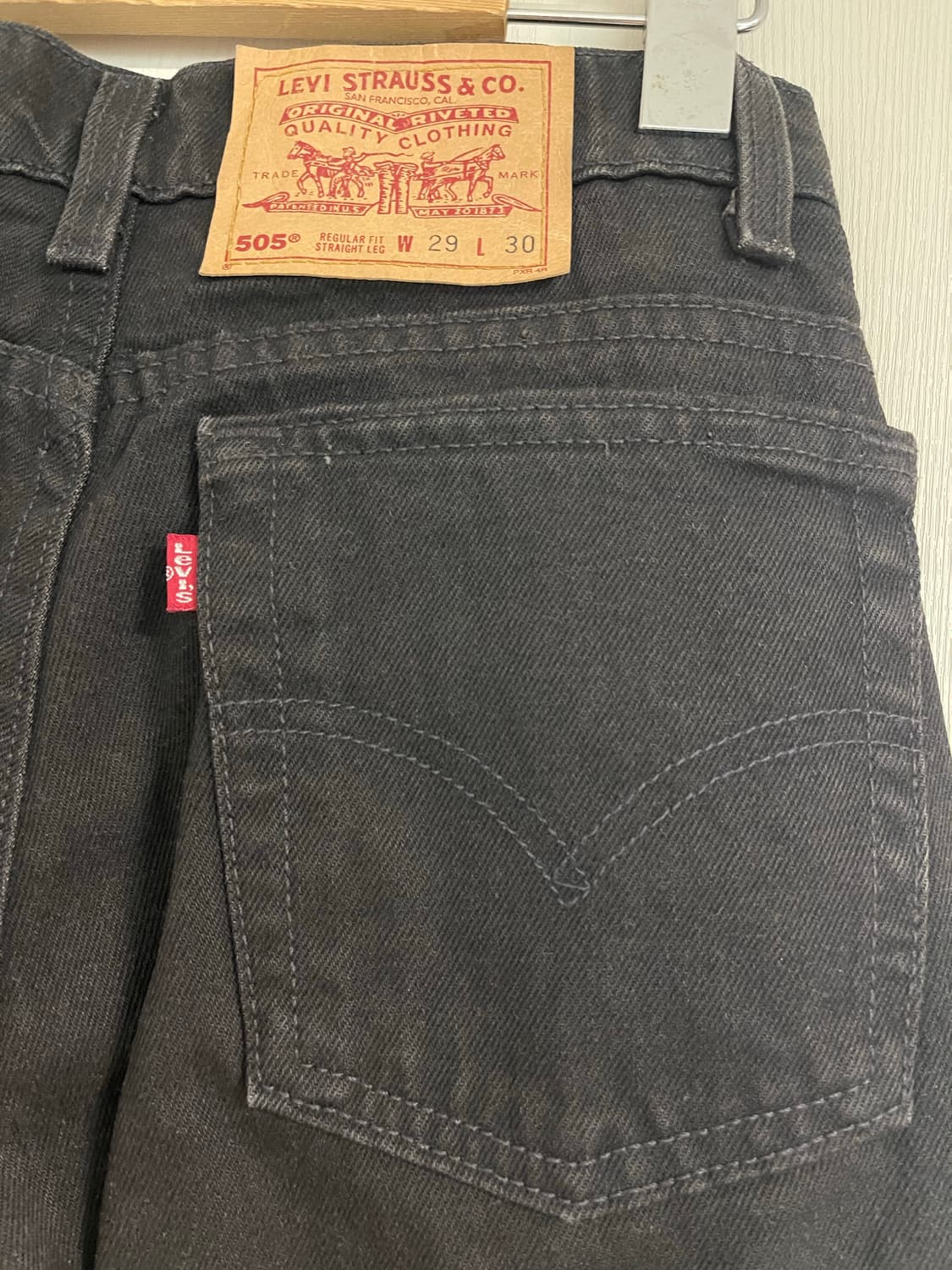 리바이스 made in USA 505 블랙진 29/30(기장수선) 상품이미지5