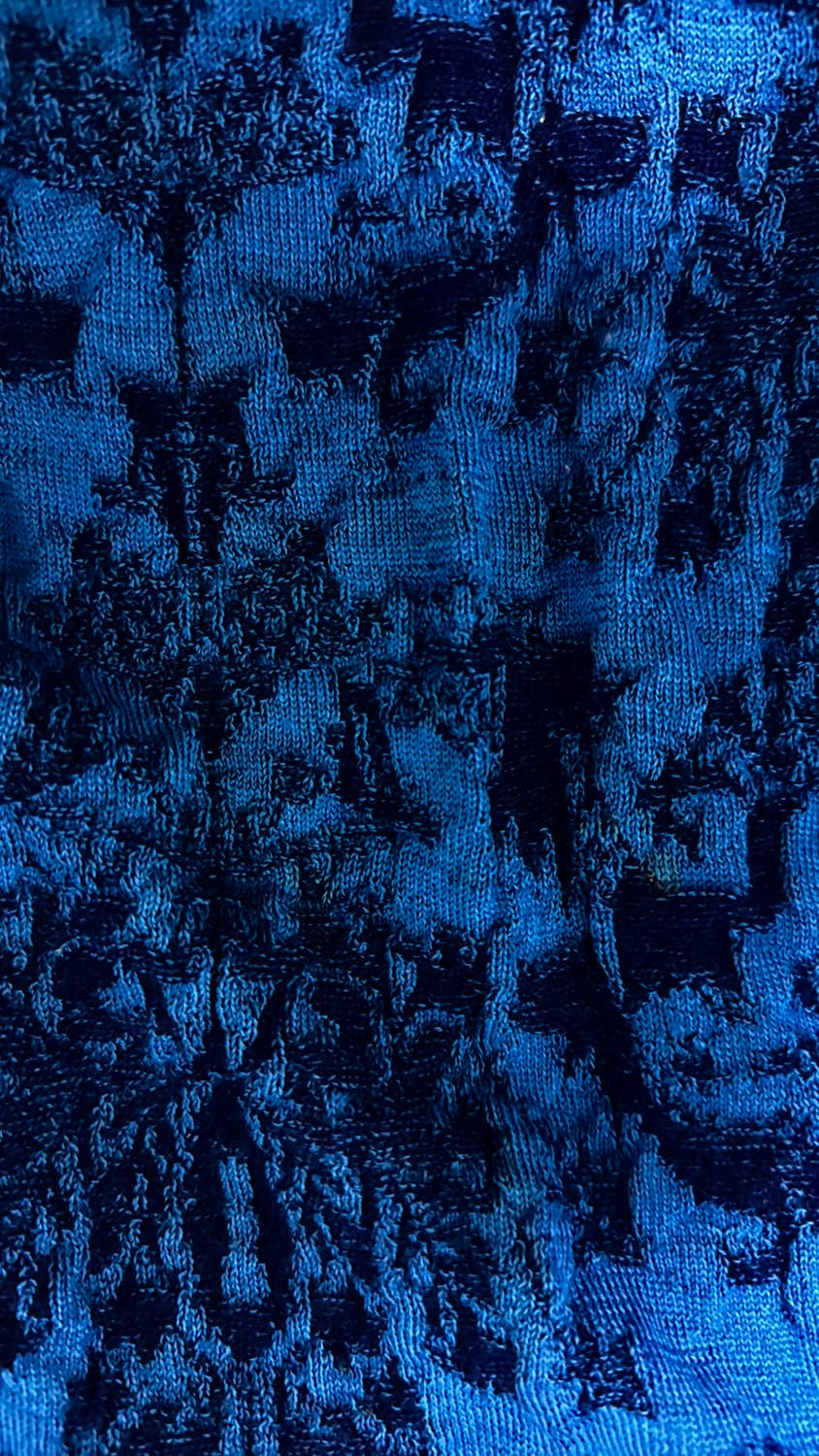 (착샷O)빈티지 딥블루 유니크 패턴 니트 상품이미지6