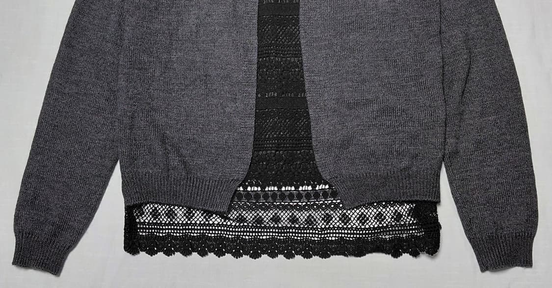 Mackintosh Philosophy 레이스 배색 니트 가디건 (38) 상품이미지10