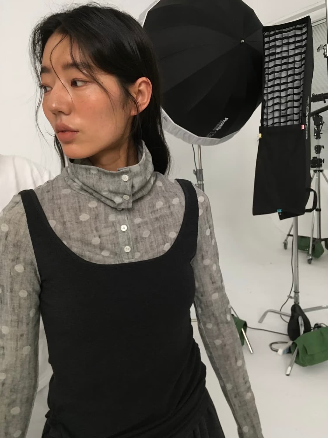 yawhat 도트 레이어드 디자인 탑 상품이미지3