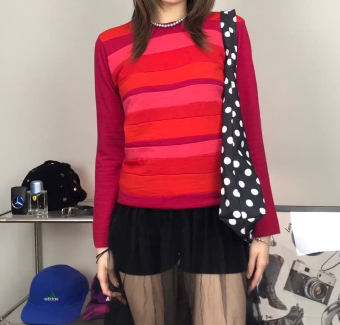 꼼데가르송 컬러 배색 티셔츠 상품이미지5