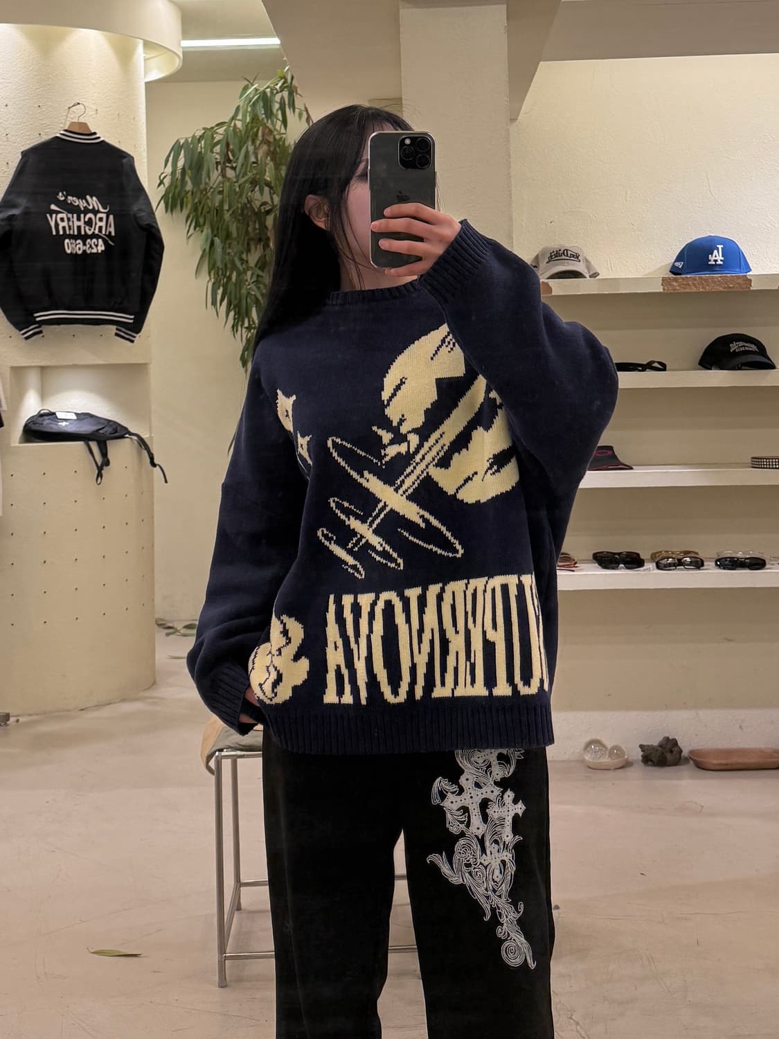 그래픽 자카드 니트 스웨터 U503 상품이미지1