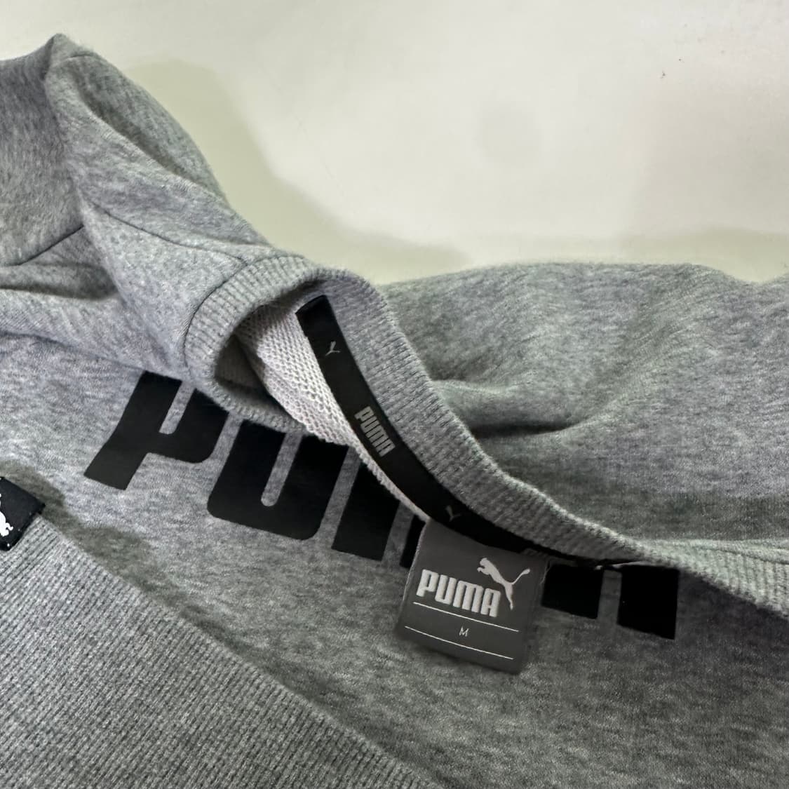 M 푸마 진그레이 프린팅 빅로고 코튼 맨투맨 상품이미지2