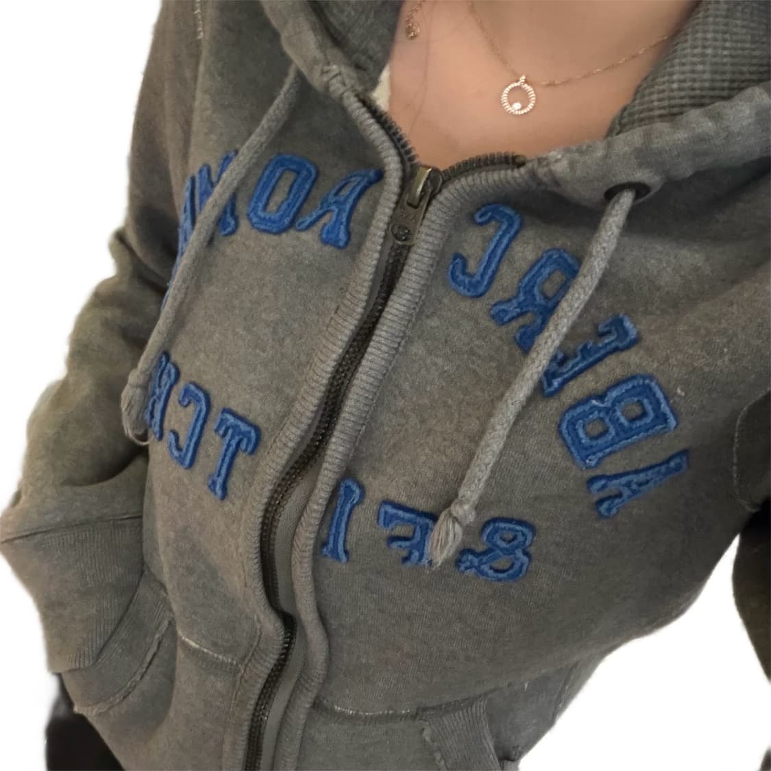 🩶아베크롬비 블루 아치로고 그레이 후드집업🩶 상품이미지2