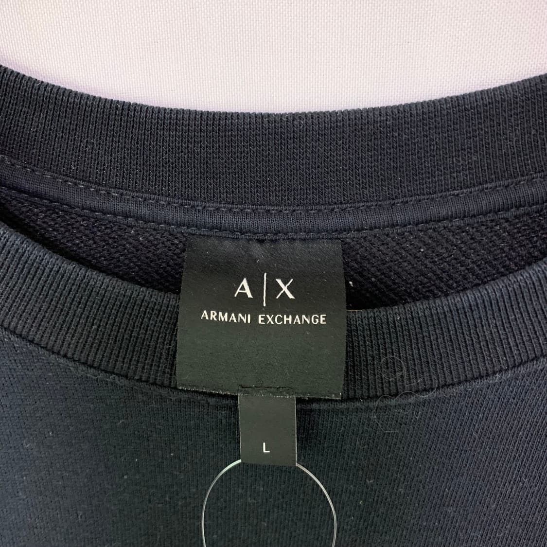 알마니 익스체인지 빅 로고 배색 맨투맨 긴팔 티셔츠 롱슬리브 L 알마니  상품이미지6