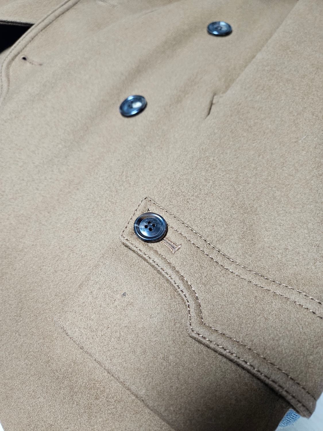 우영미 캐시미어 혼방 더블 버튼 코트 카멜 95사이즈 상품이미지5