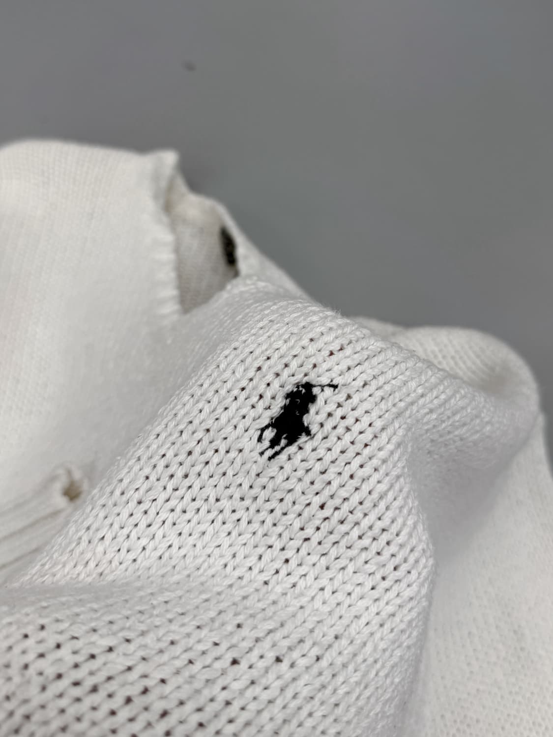 폴로 랄프로렌 루즈핏 90‘s 화이트 코튼 V넥 니트 상품이미지2