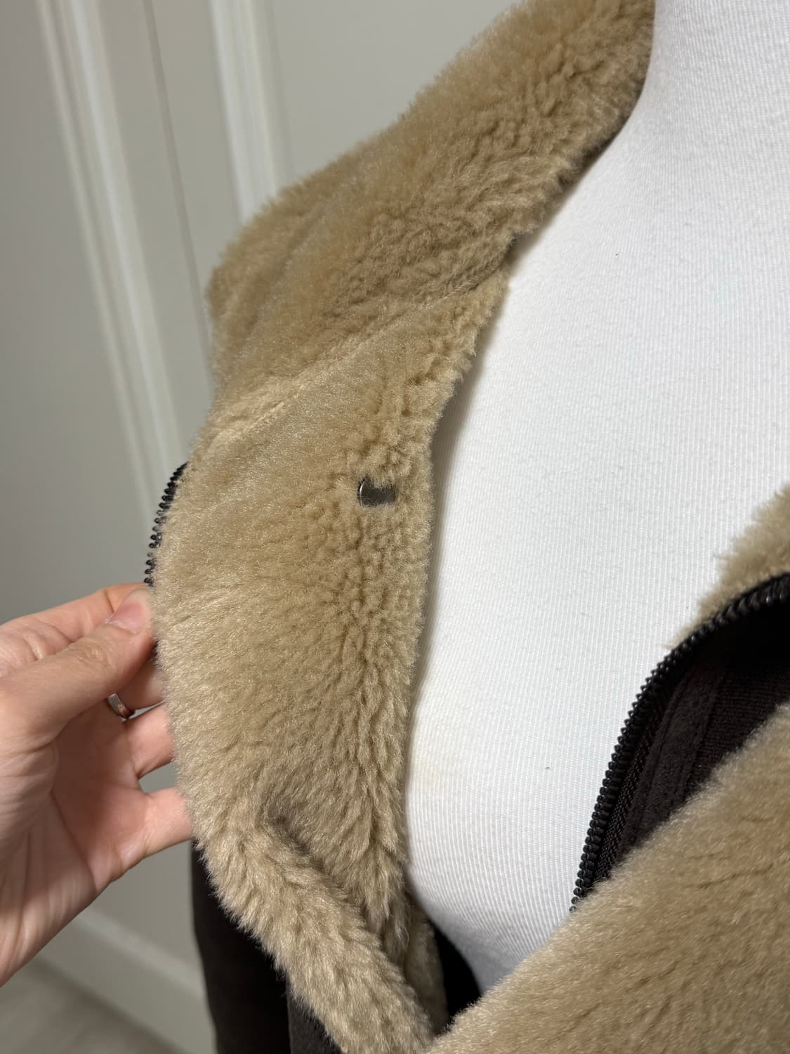 브라운 스웨이드 털무스탕 자켓 상품이미지7