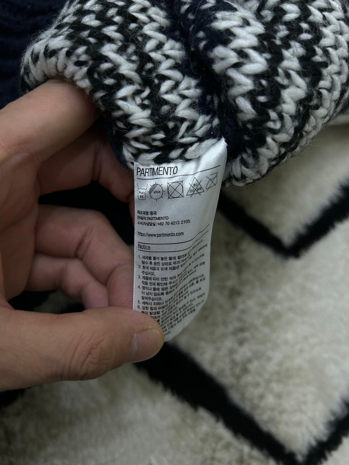 [L]파르티멘토 울 니트 코위찬 후드자켓/네이비 상품이미지7