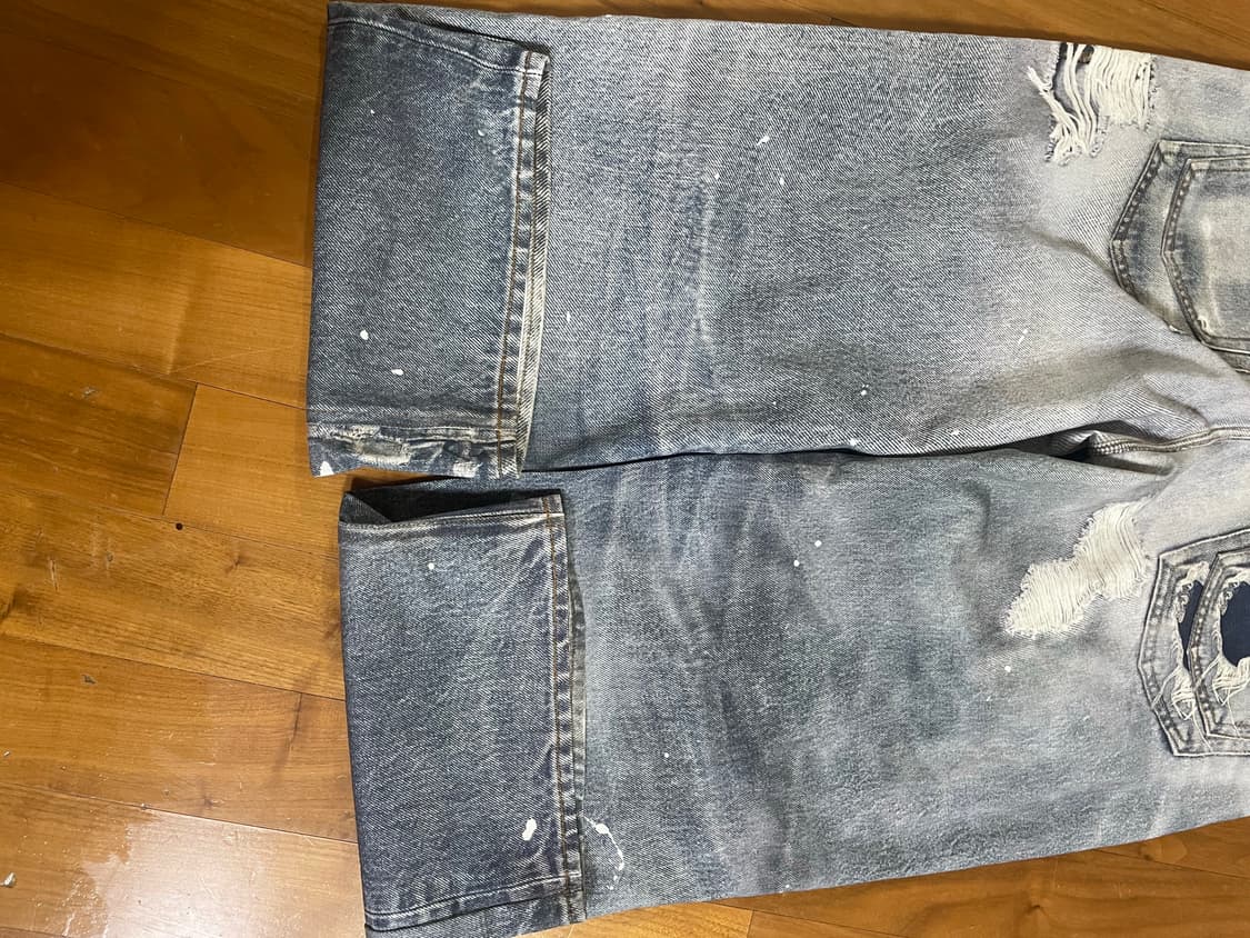 판매) 3사이즈 프로토콜 인덱스 트롱프 뢰유 레이어드 팬츠 블루 상품이미지5