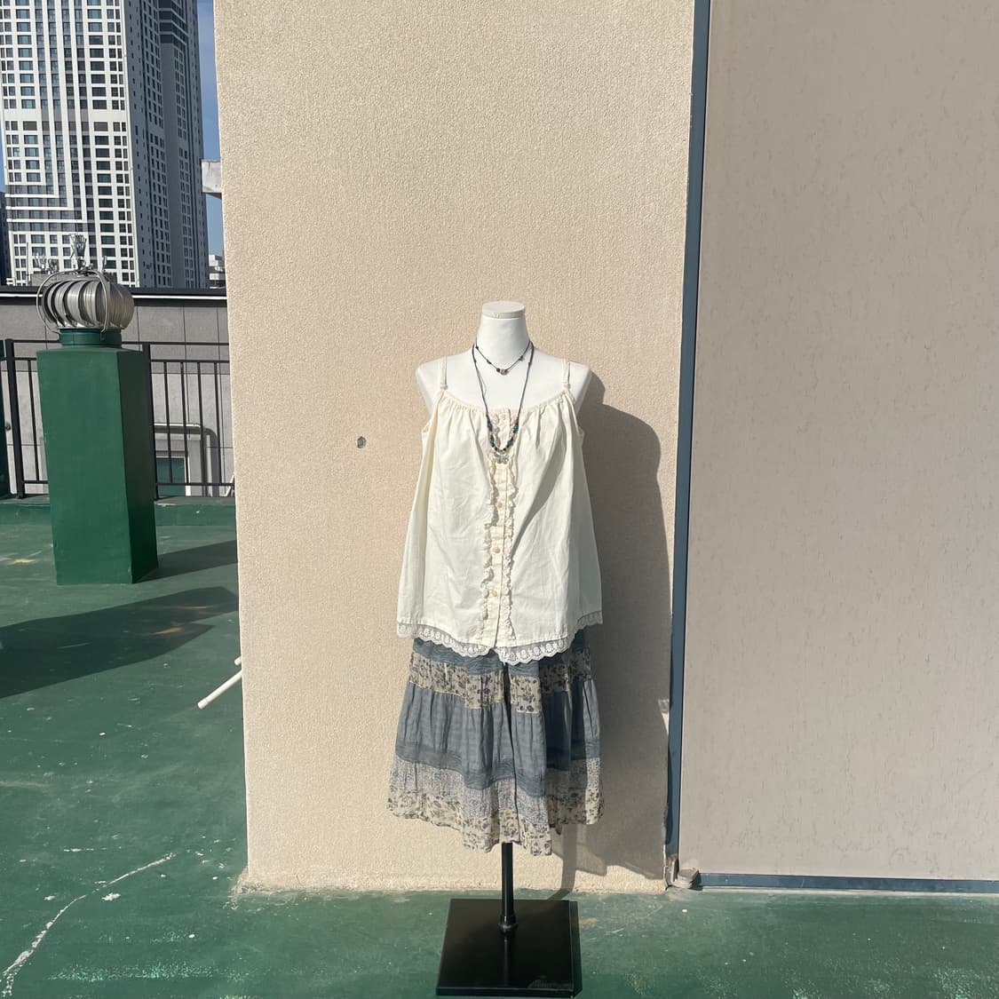 모리걸 체크블라우스+나시 상의세트 상품이미지5