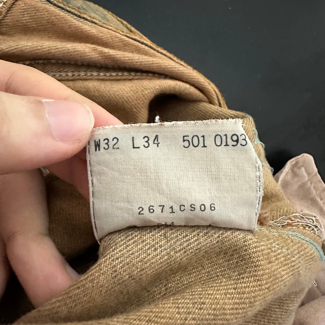 W32 L34 리바이스 USA 501 커스텀 데미지 데님 팬츠  상품이미지5