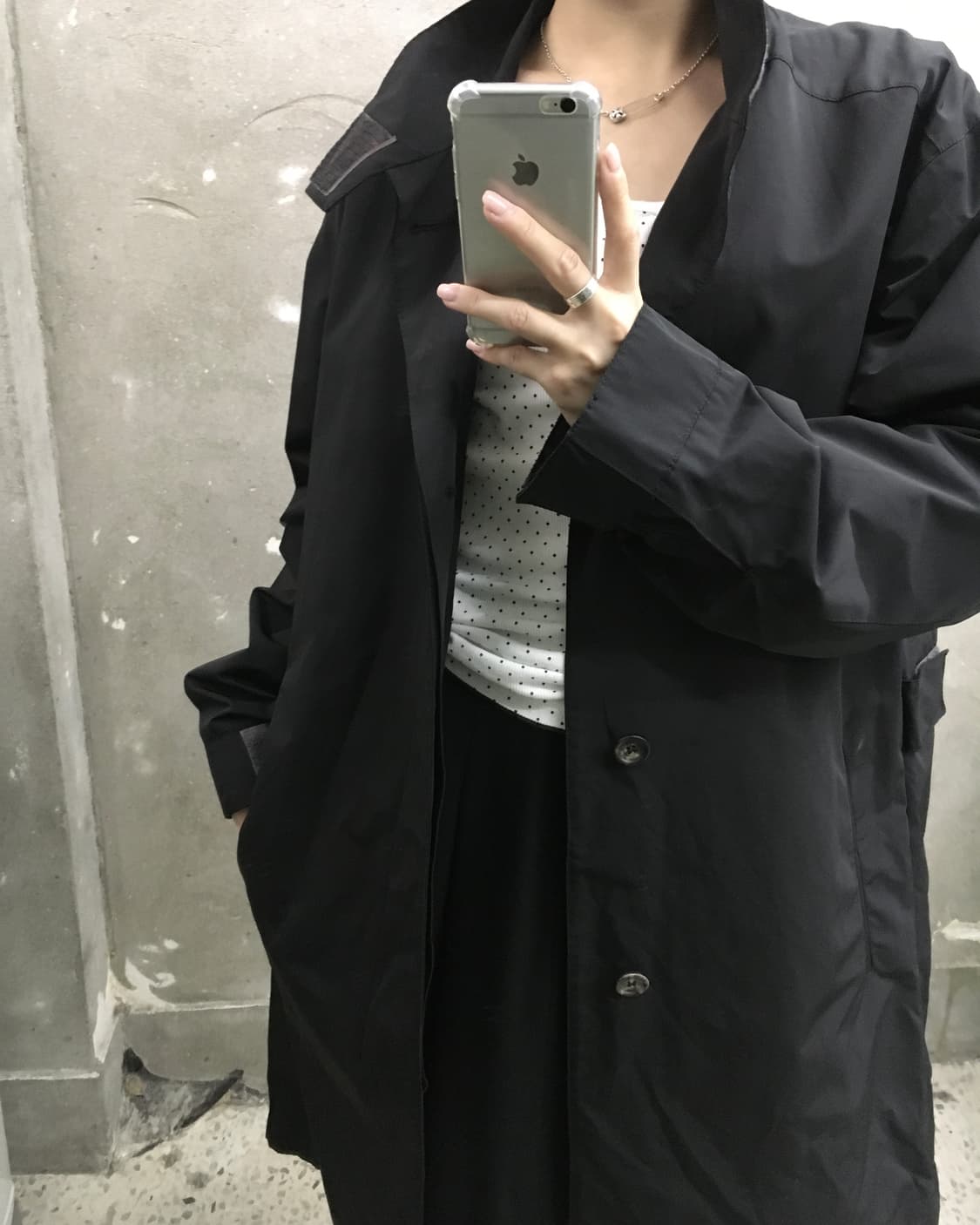 Prada 프라다 블랙 싱글 나일론 코트 상품이미지2