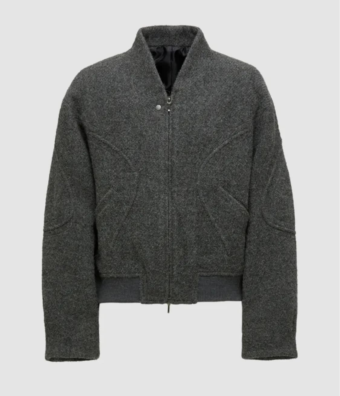 인터널 바인딩 숄 카라 점퍼 (멜란지차콜) 상품이미지1