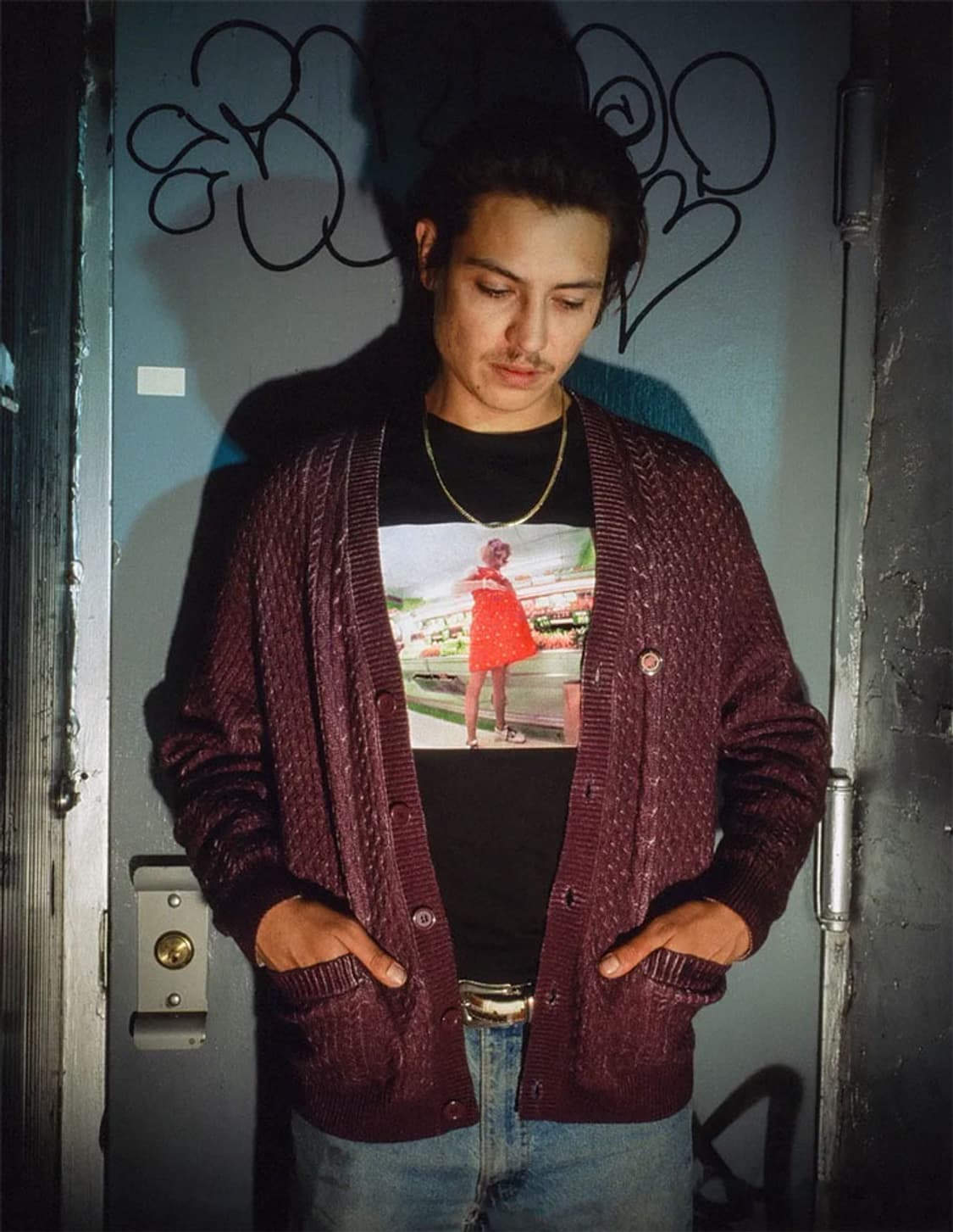 슈프림 제인스어딕션 가디건 S 버건디 상품이미지2