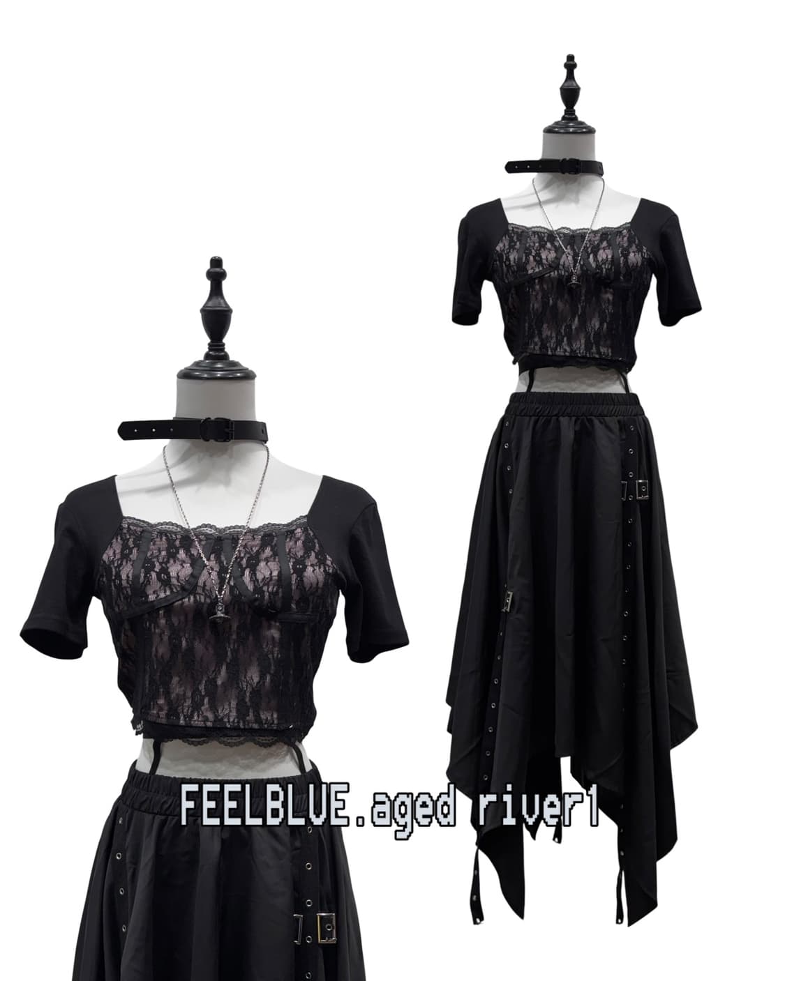 Goth Fairy Lace Skirt Set 펑크 고스페어리 3pcs 상품이미지3