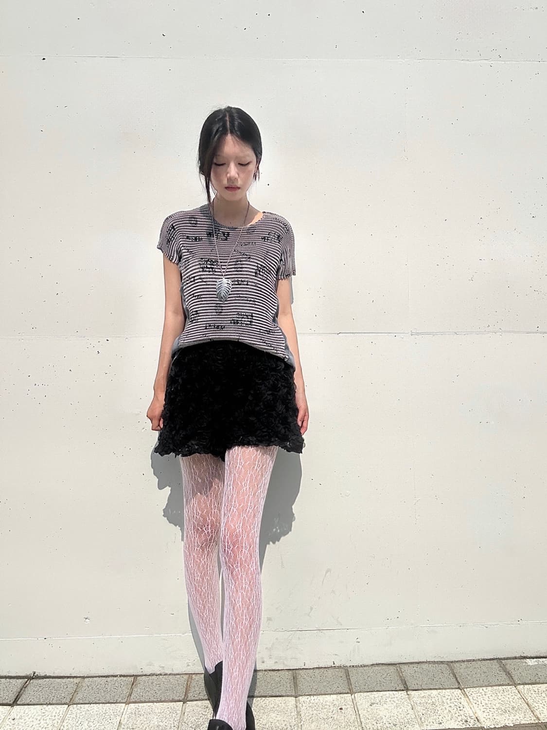 Rose point short pants / black 상품이미지5
